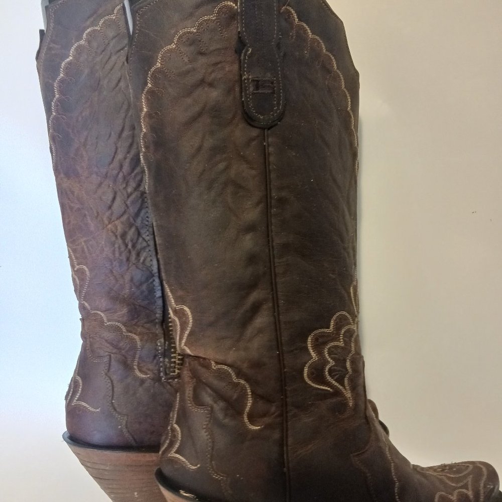 Tony Lama Black Label cowboy boots 7.5 leather brown